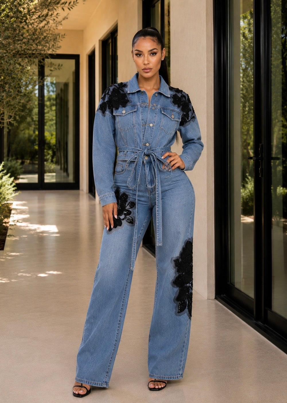 Jean Queen Pant Set