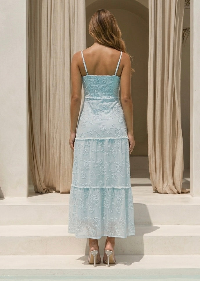Blue Floral Maxi Dress - Couple Boutiques