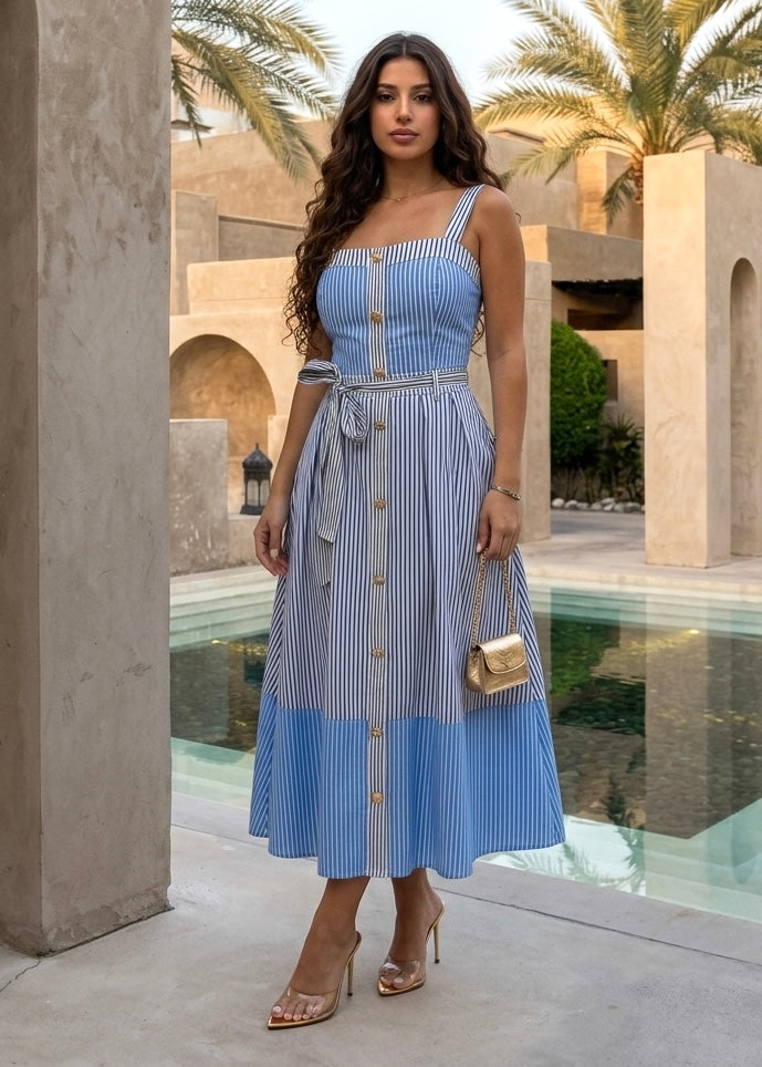 Sea Stripes Maxi Dress - Couple Boutiques