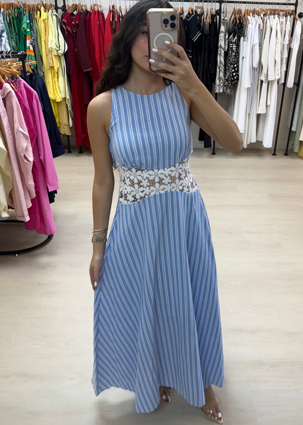 Blue Flower Maxi Dress - Couple Boutiques