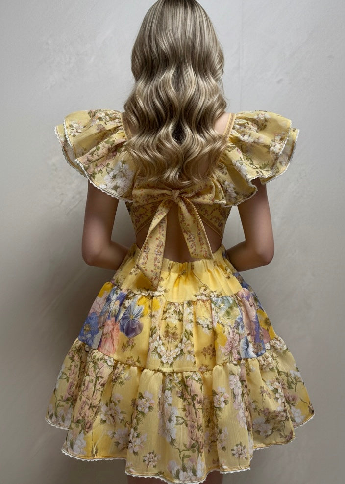 Vivid Floral Mini Dress - Couple Boutiques