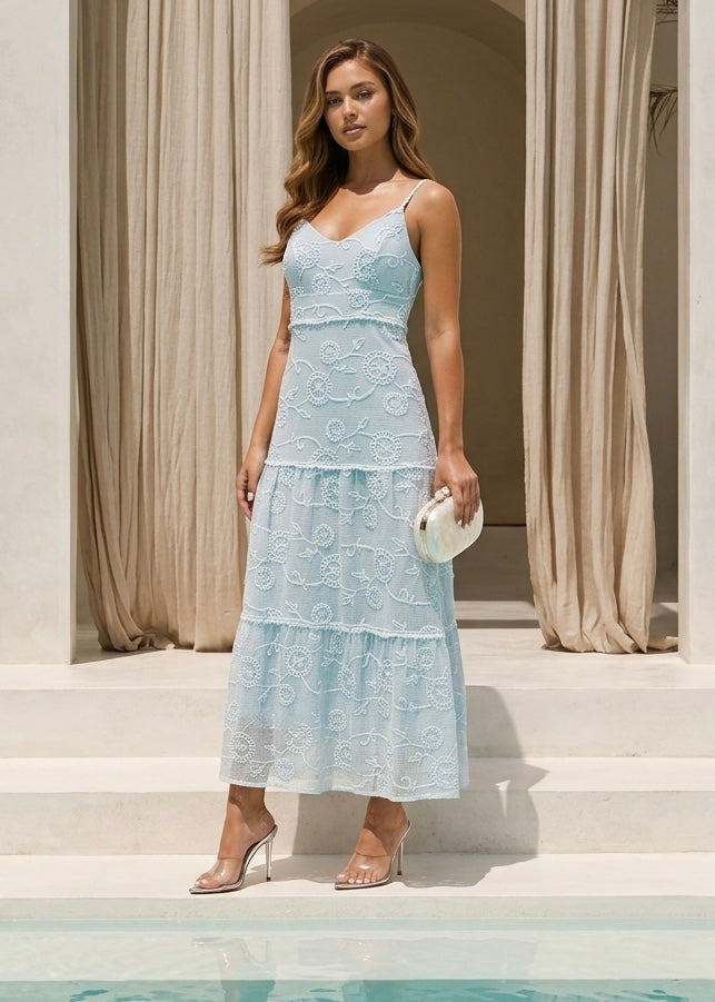 Blue Floral Maxi Dress