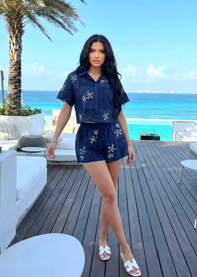 Crystal Blue Waters Short Set - Couple Boutiques