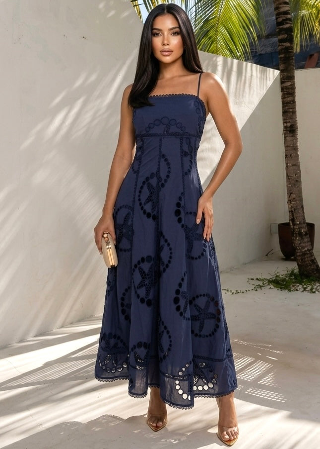 Navy Star Maxi Dress - Couple Boutiques