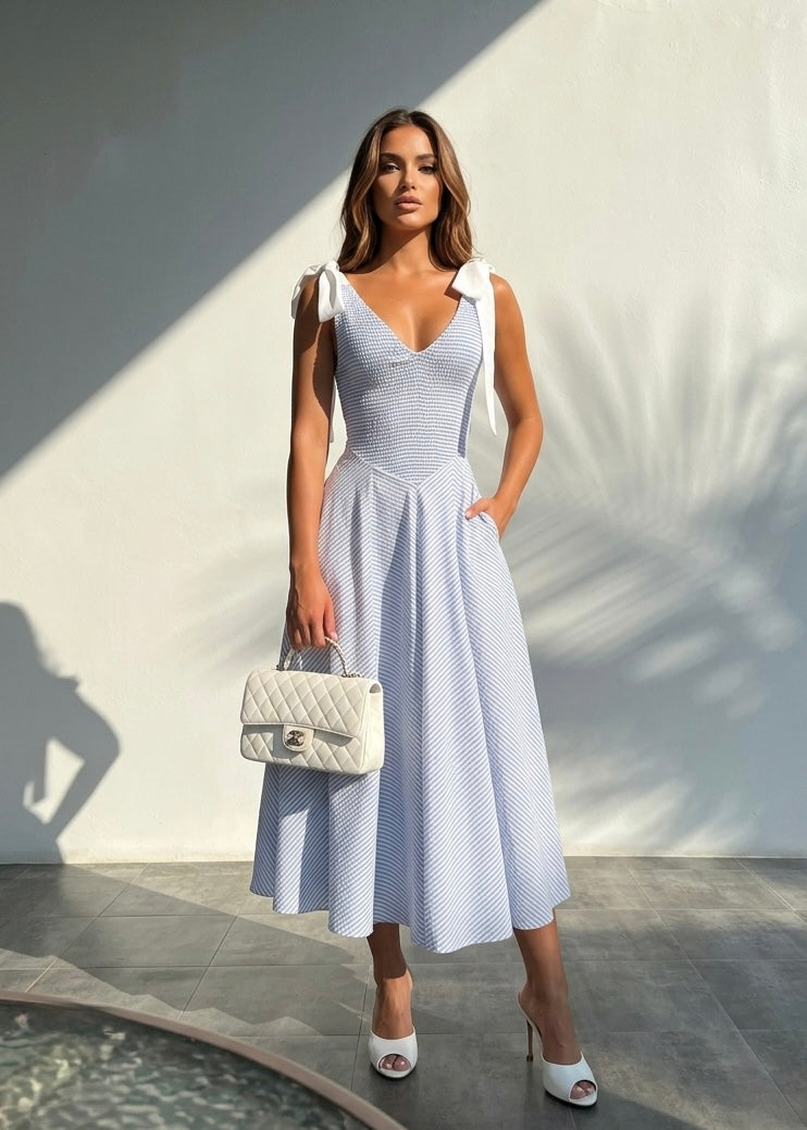 Blue Bell Bow Maxi Dress Couple Boutiques Blue Bell Bow Maxi Dress Couple Boutiques