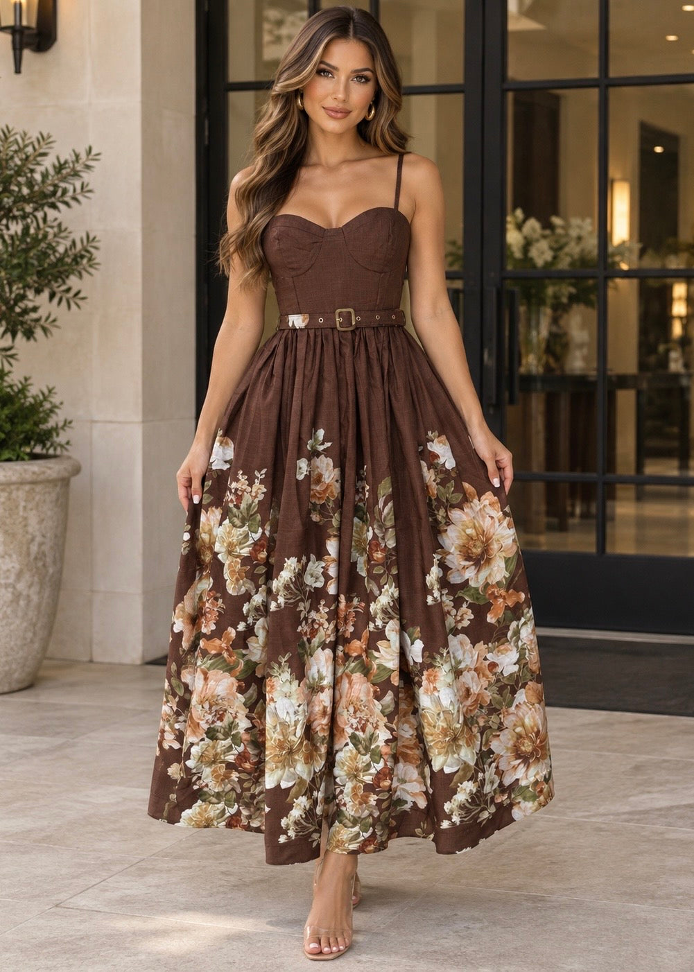 Bronzed Rose Maxi Dress