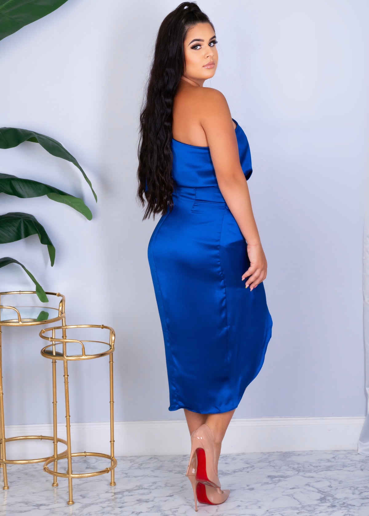 High Class Midi Dress-Blue - Couple Boutiques